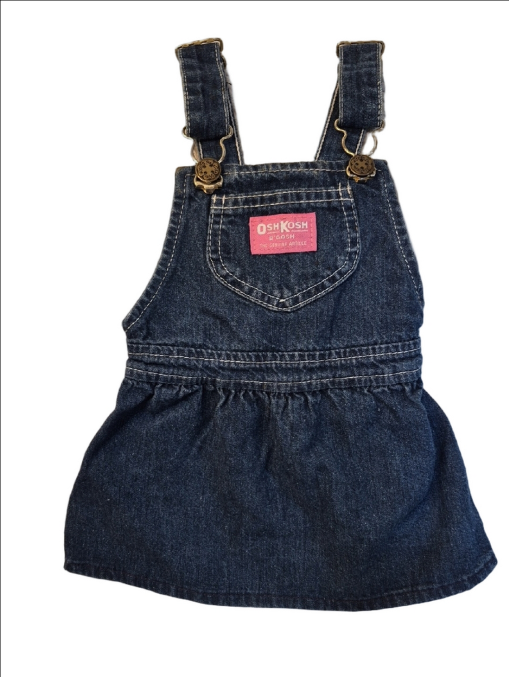 OshKosh B'gosh Dark Blue Denim Pinafore Overall Dress  Fits 18 Months Old